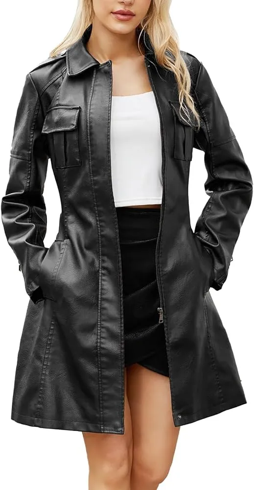 -cappotto di pelle donna