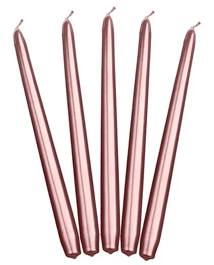 10 candele oro rosa 24cm