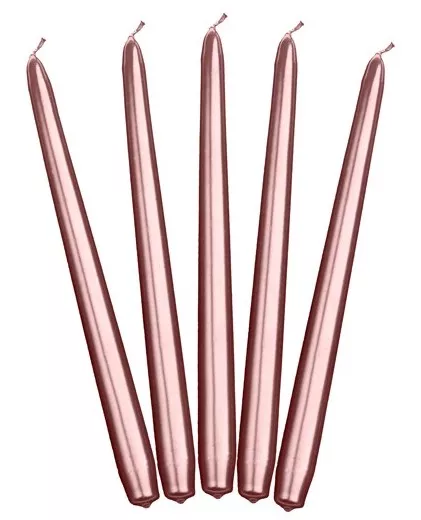 10 candele oro rosa 24cm