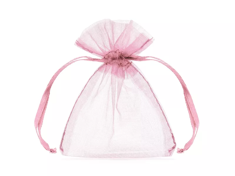 10 sacchetti di organza rosa Perla 7,5 x 10 cm