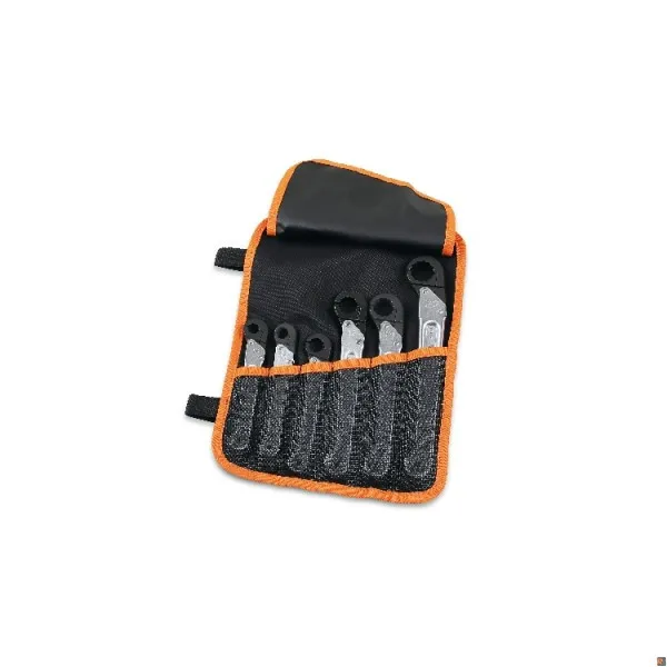 120/B6N - SERIE DI 6 CHIAVI A CRICCHETTO POLIGONALI APERTE - BETA UTENSILI 001200060