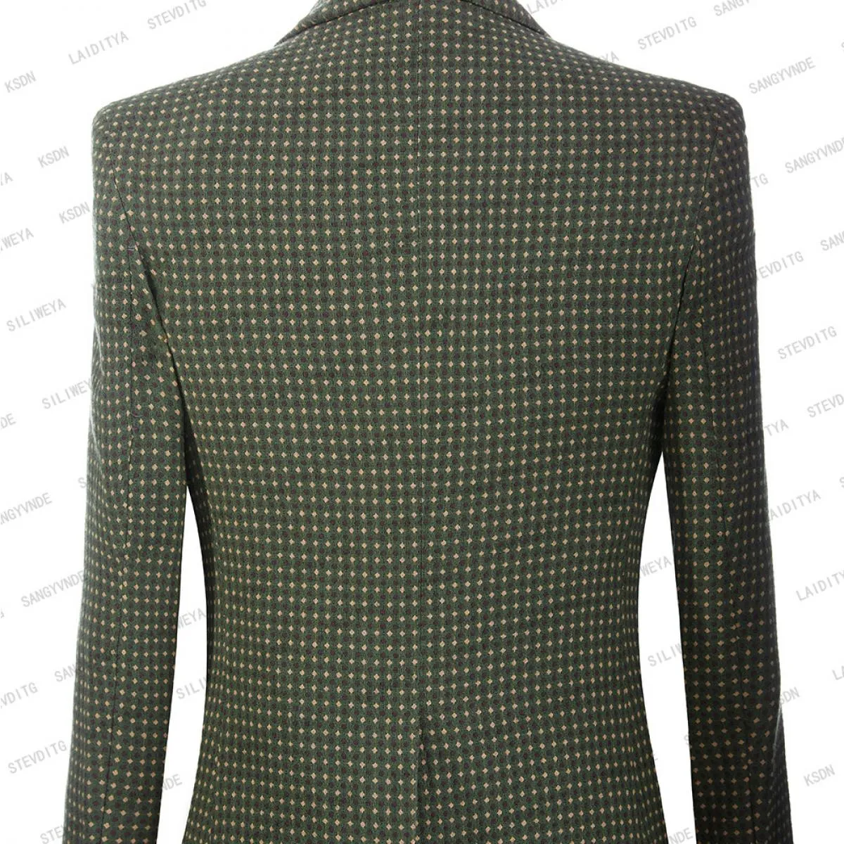 2023 Abito da uomo verde 3 pezzi monopetto con risvolto con visiera formale slim fit smoking da lavoro gilet da ballo per feste