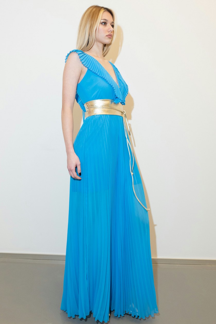 ABITO 1555 TES CHIFFON AZZURRO