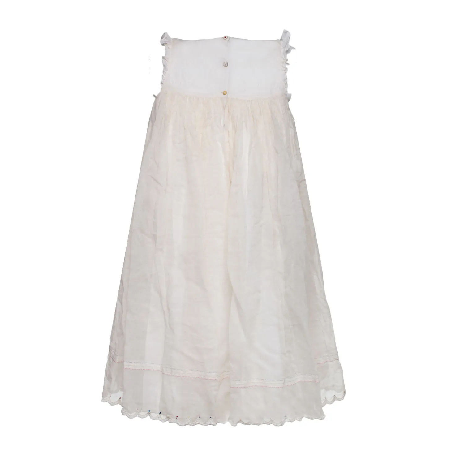 Abito Bambina Bianco Con Ricami