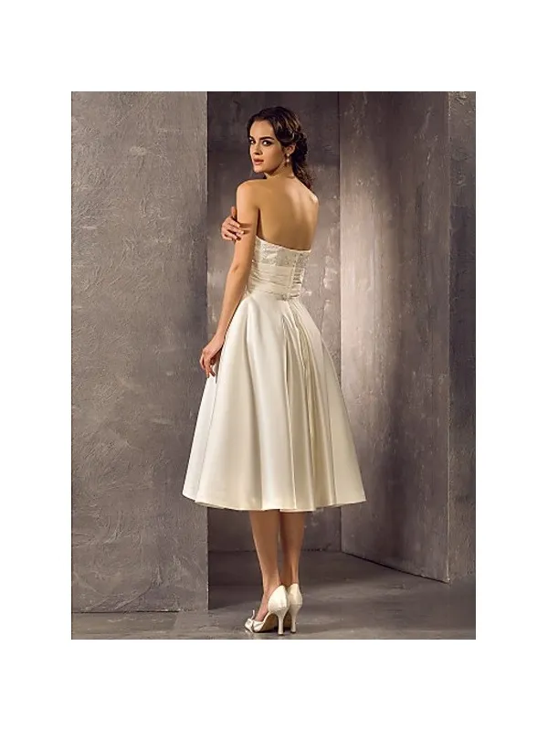 Abito da sposa corto scollo a cuore per cambio abito