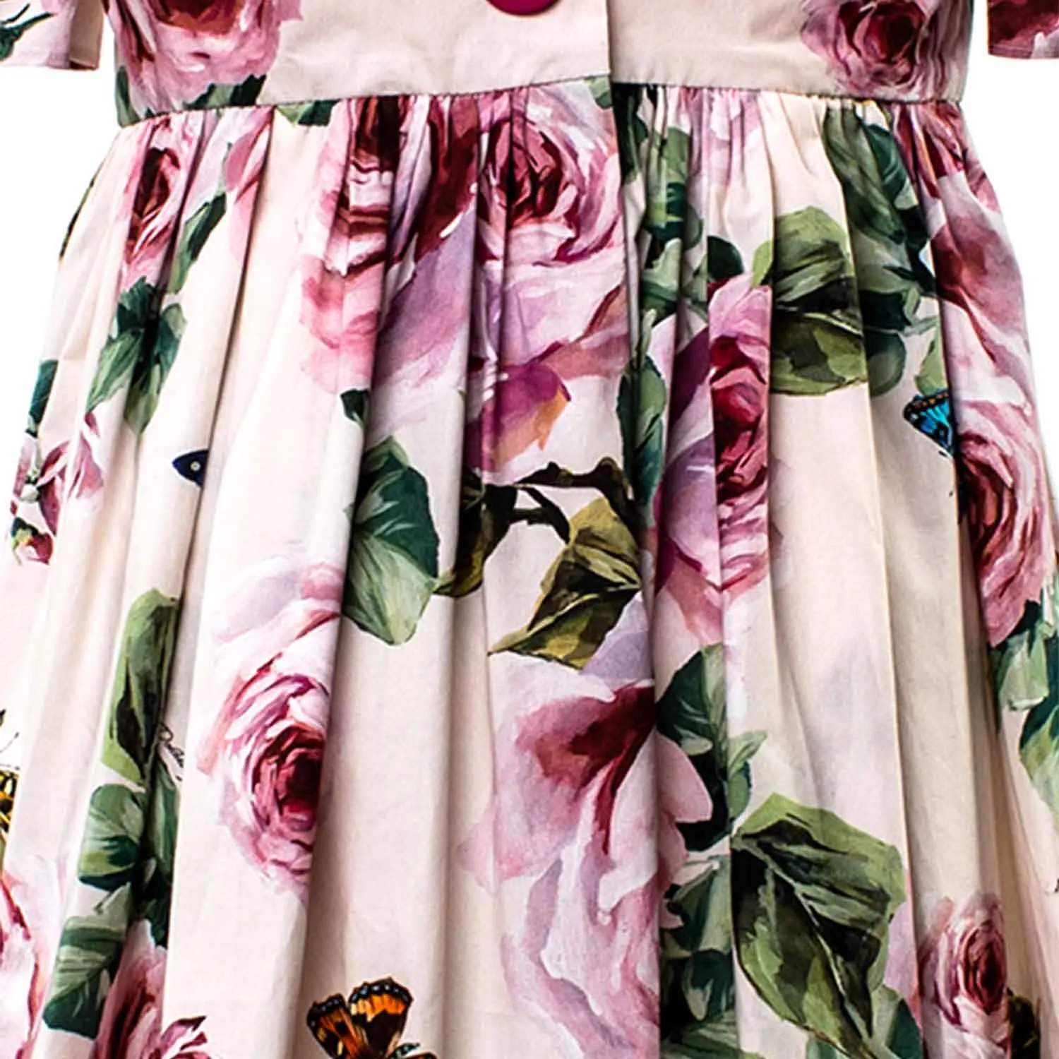 Abito Rosa Con Fiori Bambina