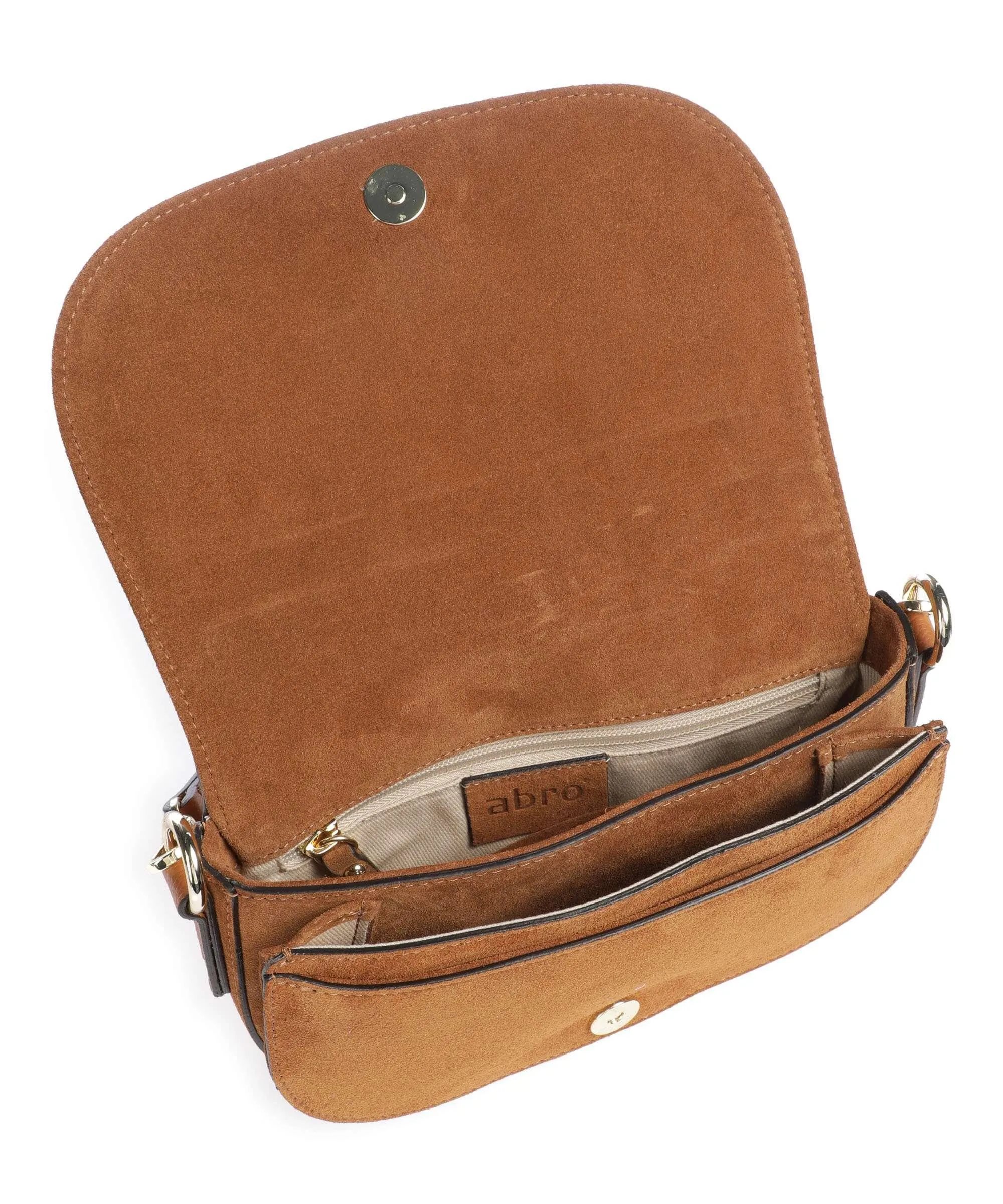  Abro Suede Rosalia Borsa a spalla pelle bovina ruvida marrone  