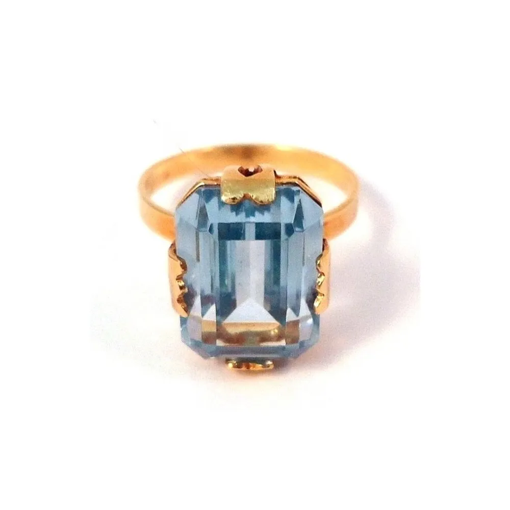 ANELLO DA DONNA IN ORO BIANCO 18 KT CON ACQUAMARINA