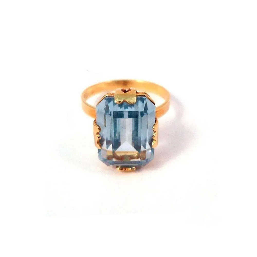 ANELLO DA DONNA IN ORO BIANCO 18 KT CON ACQUAMARINA