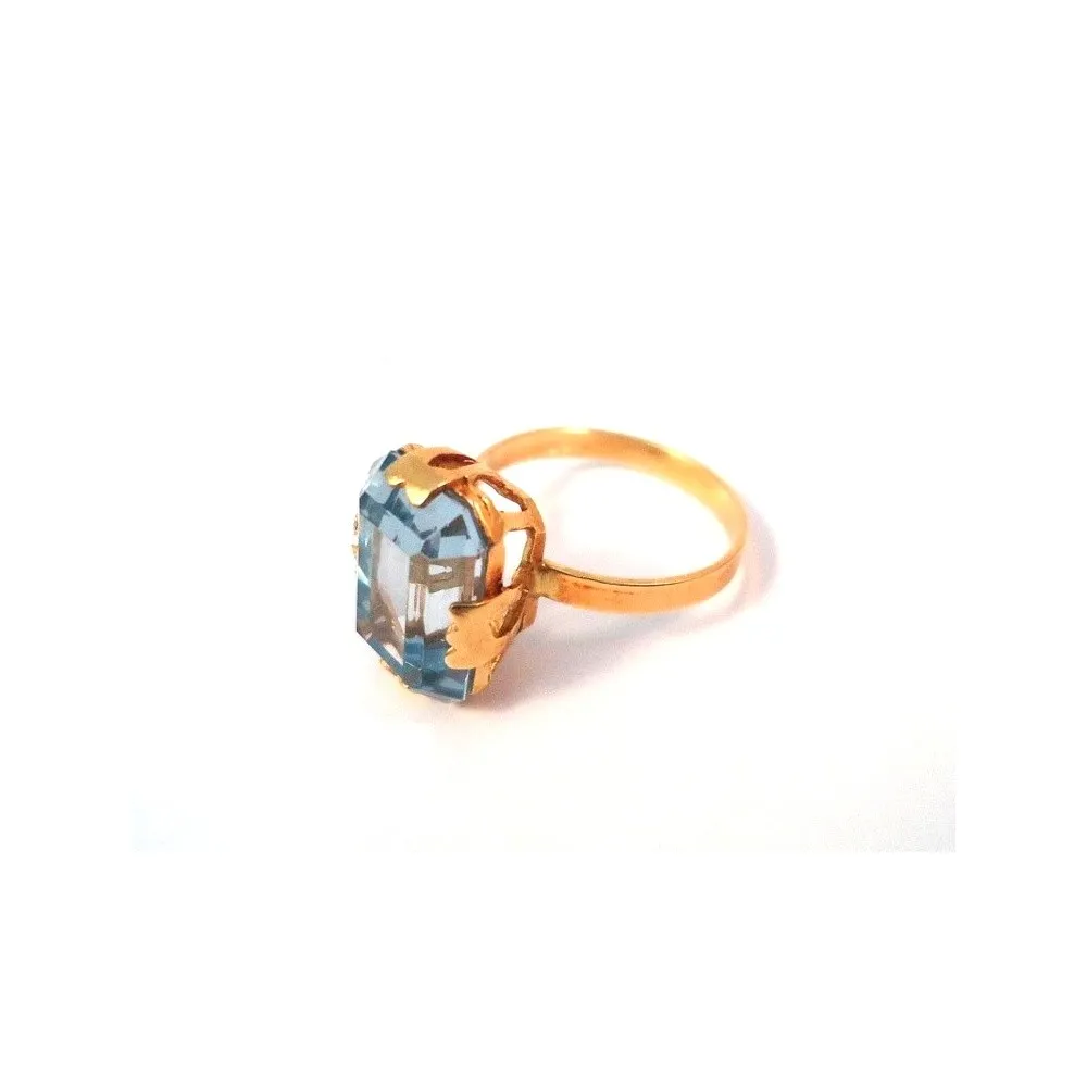 ANELLO DA DONNA IN ORO BIANCO 18 KT CON ACQUAMARINA