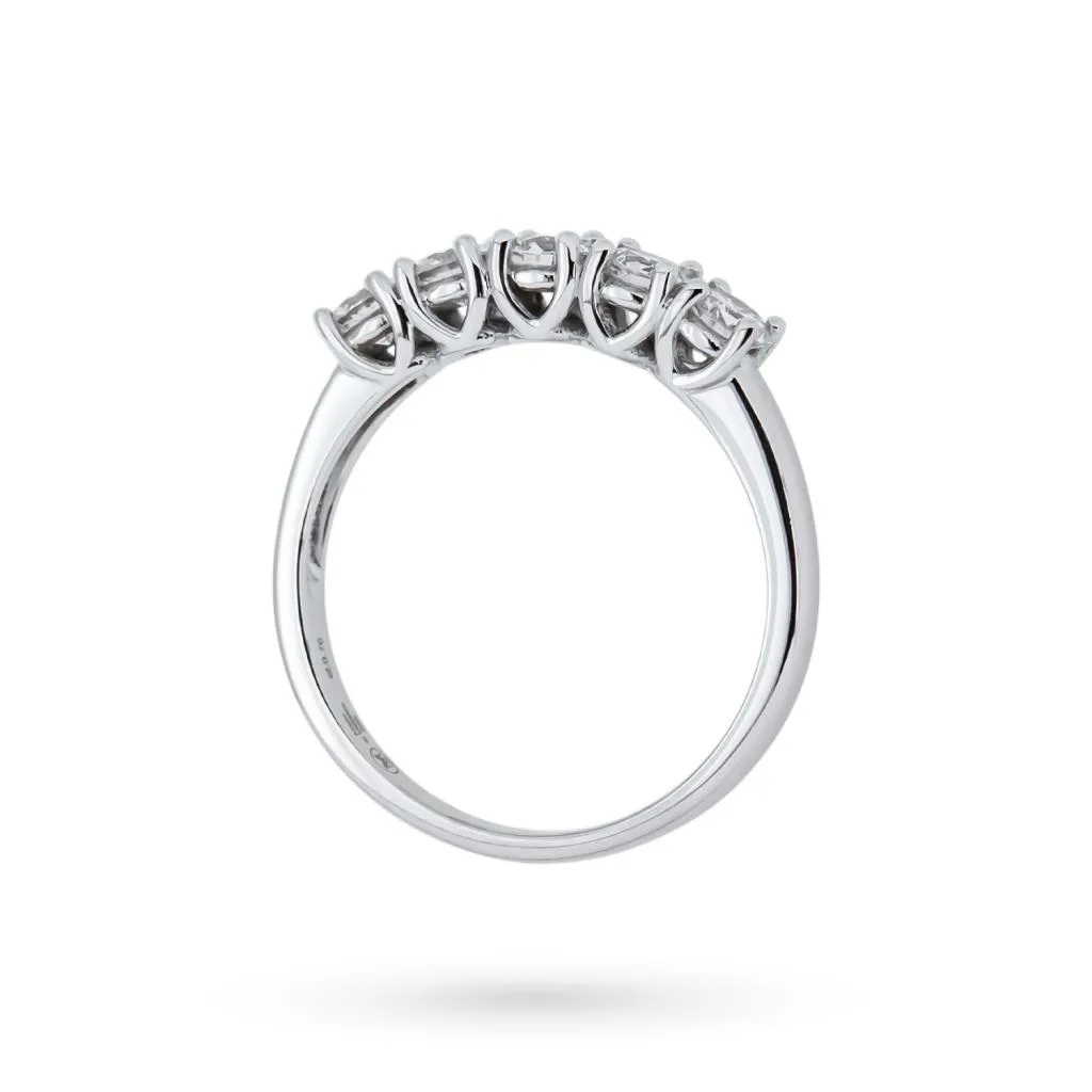 Anello riviera oro bianco 5 diamanti 0,76ct Mirco Visconti