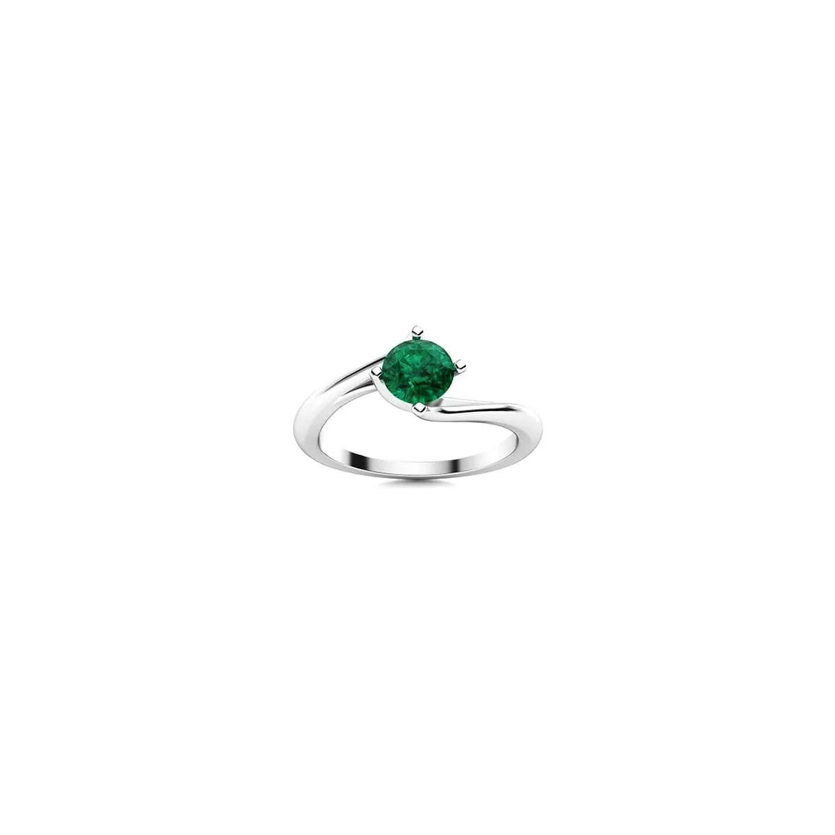 Anello Smeraldo Modello Cartier 1 carato in oro bianco 18k