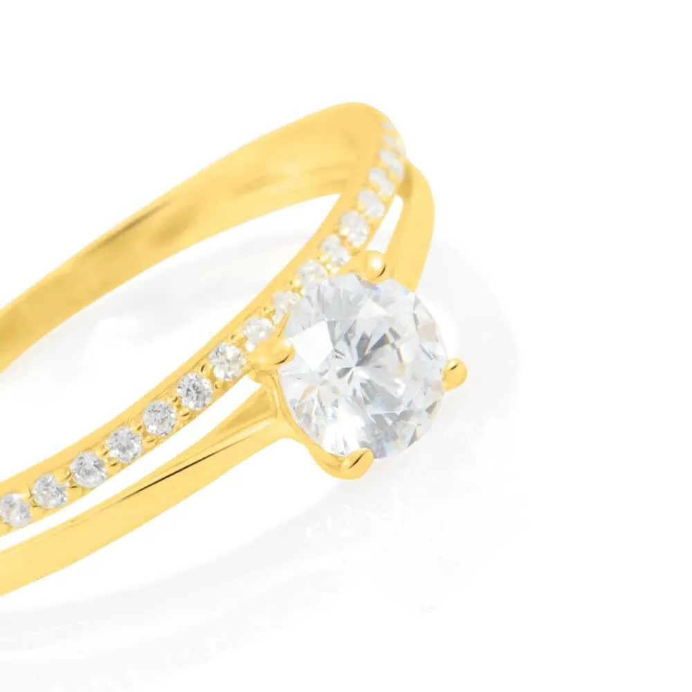 Anello Solitario Claire Oro Giallo 375/1000 Cubic Zirconia Bianco 1424802