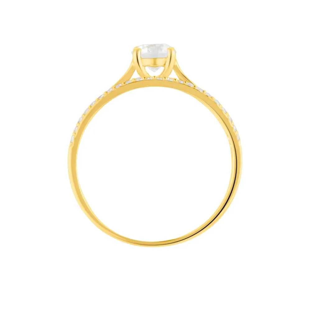 Anello Solitario Claire Oro Giallo 375/1000 Cubic Zirconia Bianco 1424802