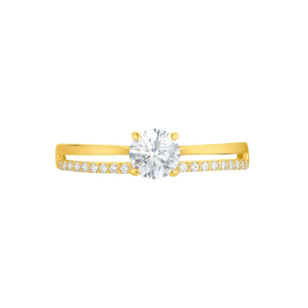 Anello Solitario Claire Oro Giallo 375/1000 Cubic Zirconia Bianco 1424802