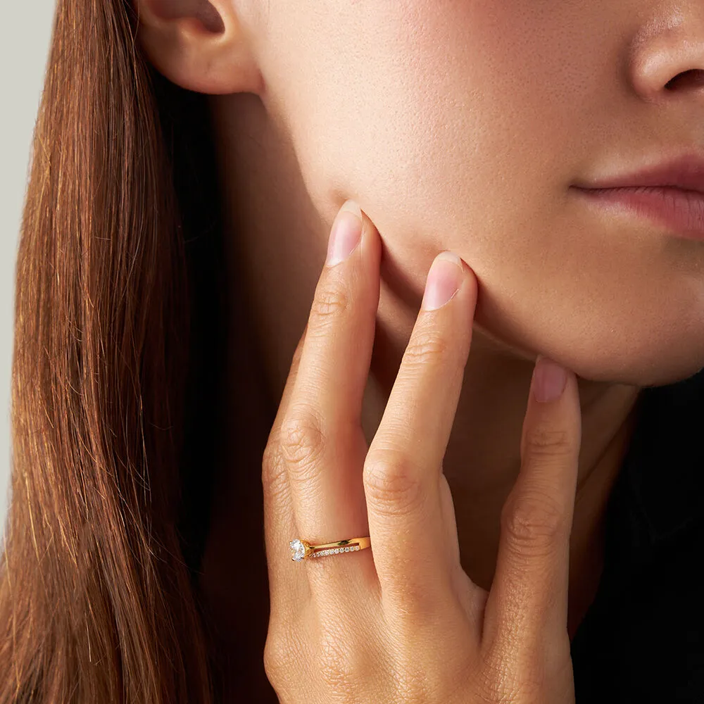 Anello Solitario Claire Oro Giallo 375/1000 Cubic Zirconia Bianco 1424802