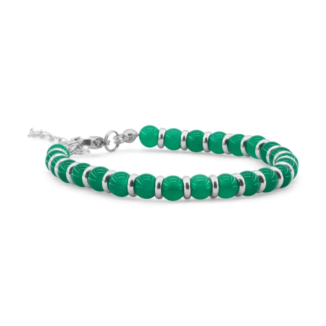 Avventurina Verde - Bracciale Saturno con pietre naturali da 6 mm