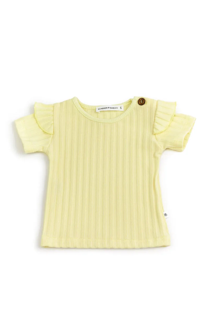 BAMBOOM T-shirt con Volant bimba giallo 08