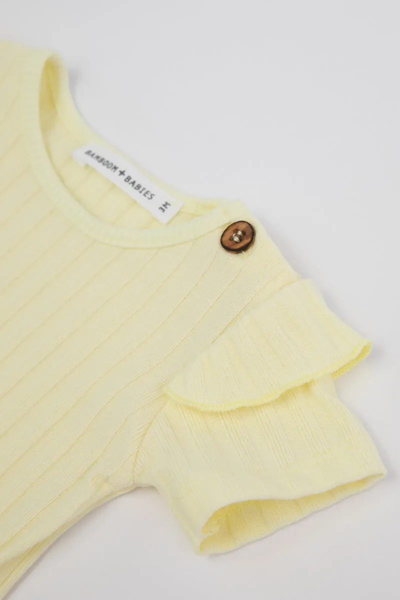 BAMBOOM T-shirt con Volant bimba giallo 08