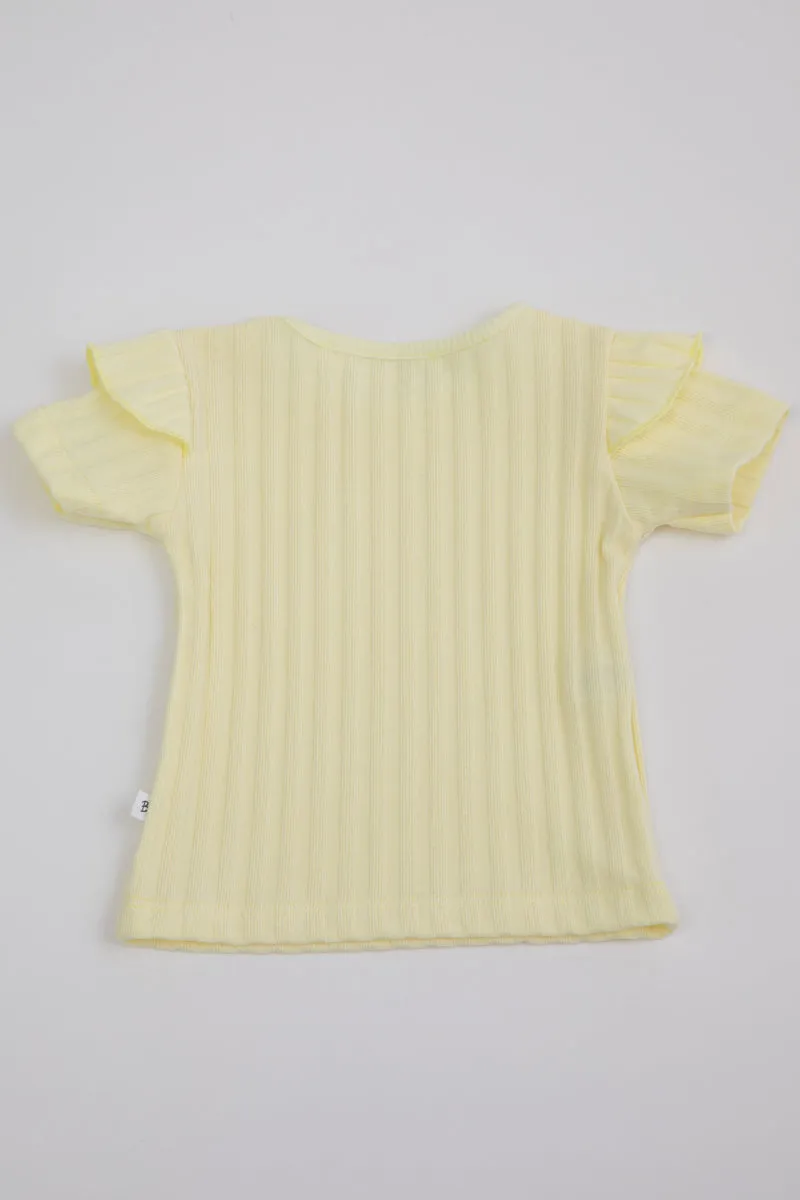 BAMBOOM T-shirt con Volant bimba giallo 08