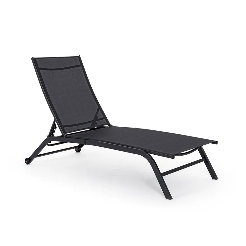 Bizzotto outdoor Lettino con ruote Raul antracite ja18