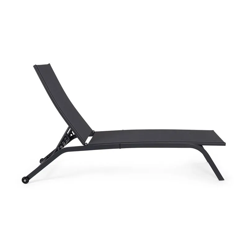 Bizzotto outdoor Lettino con ruote Raul antracite ja18