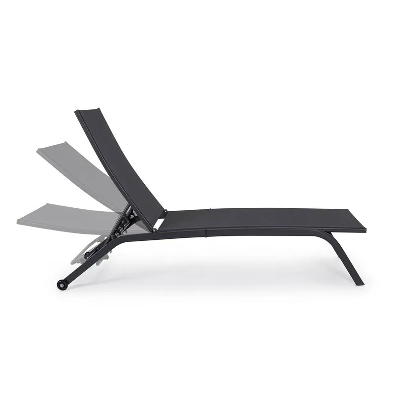 Bizzotto outdoor Lettino con ruote Raul antracite ja18