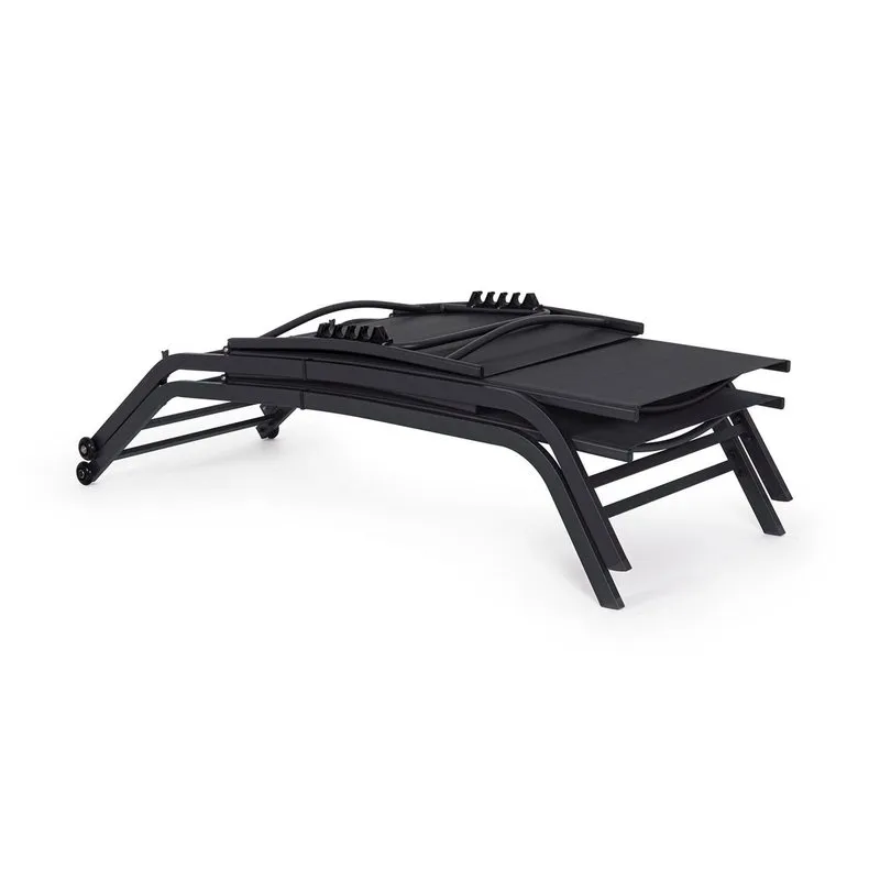 Bizzotto outdoor Lettino con ruote Raul antracite ja18