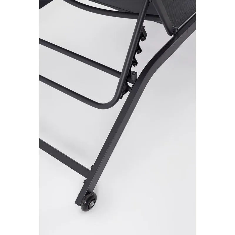 Bizzotto outdoor Lettino con ruote Raul antracite ja18