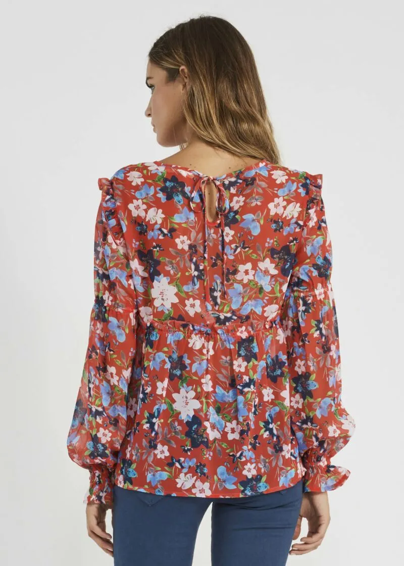 Blusa con stampa floreale