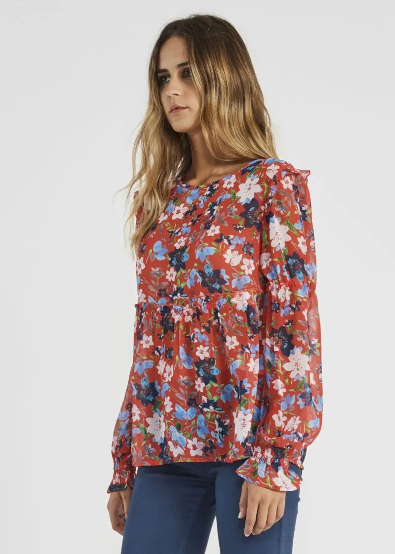 Blusa con stampa floreale