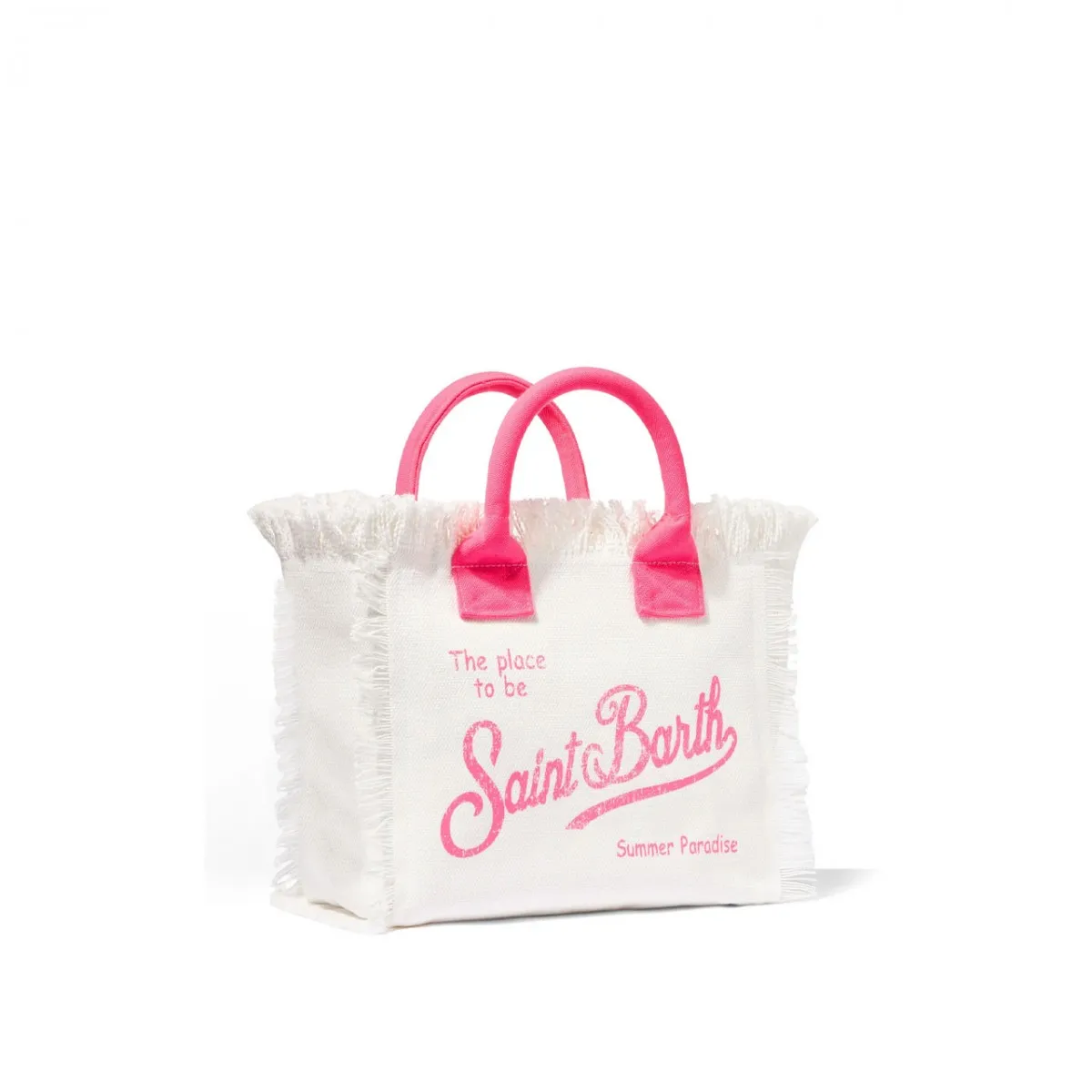 Borsa Colette In Canvas Bianco Fuxia