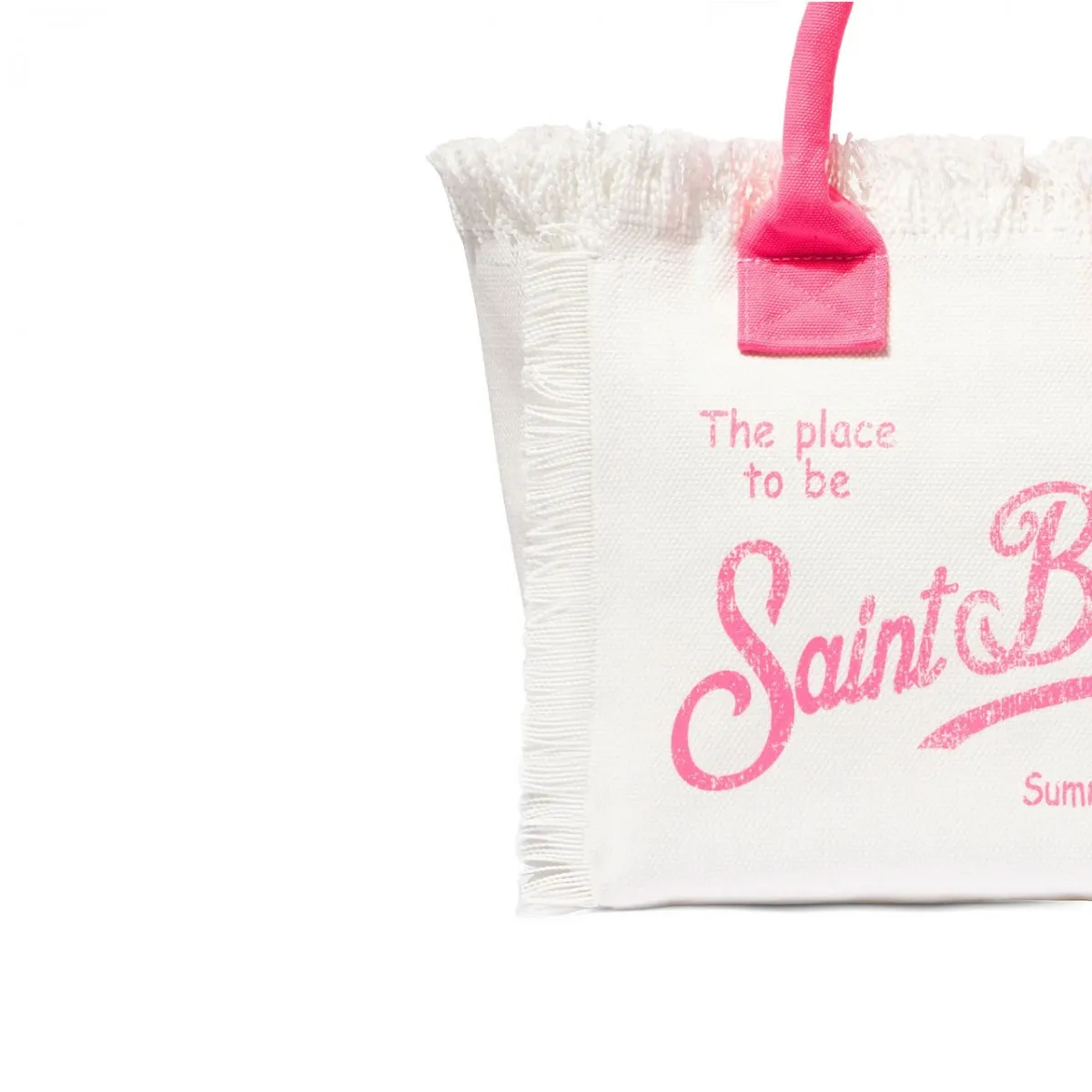 Borsa Colette In Canvas Bianco Fuxia