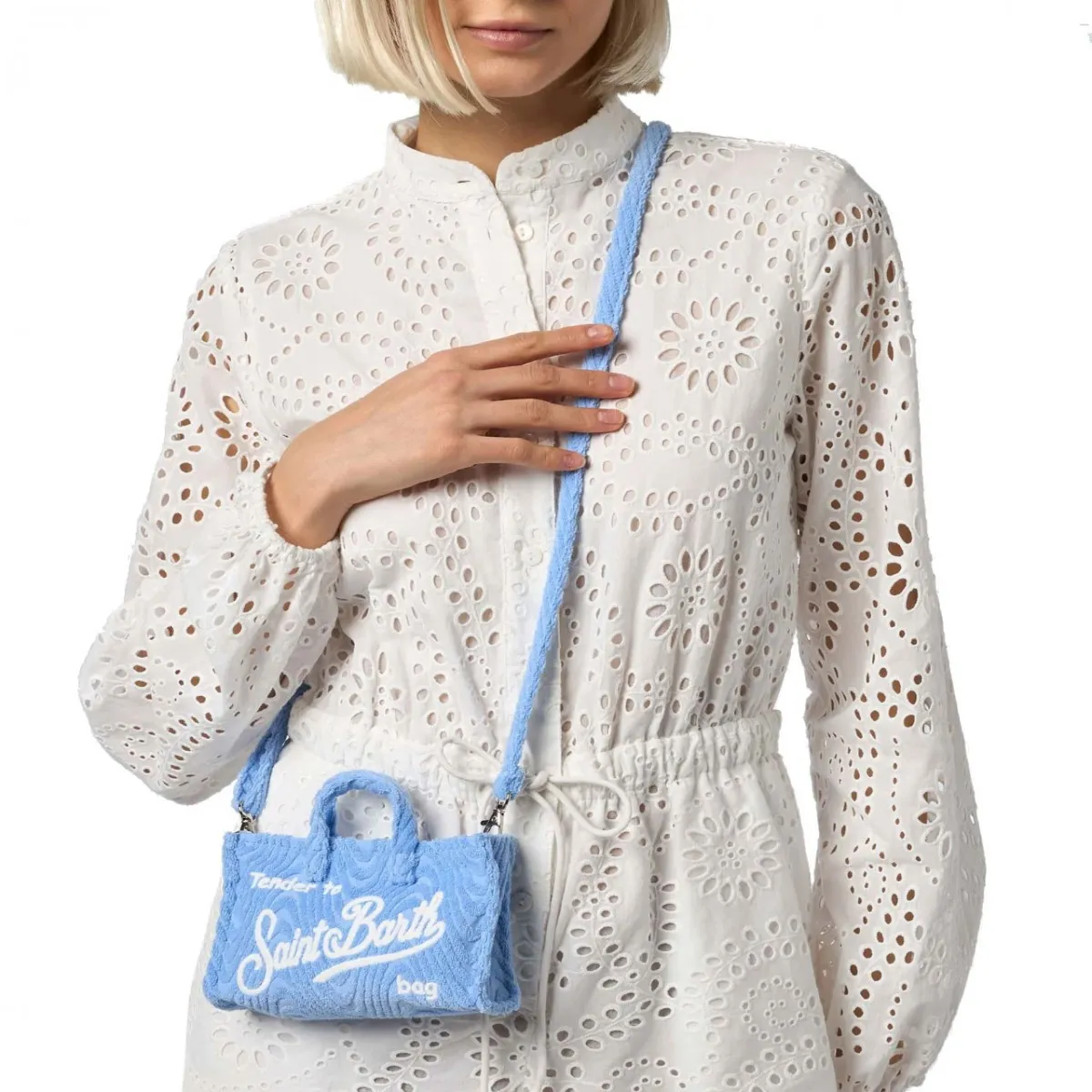 Borsa Phone Bag In Spugna Azzurro