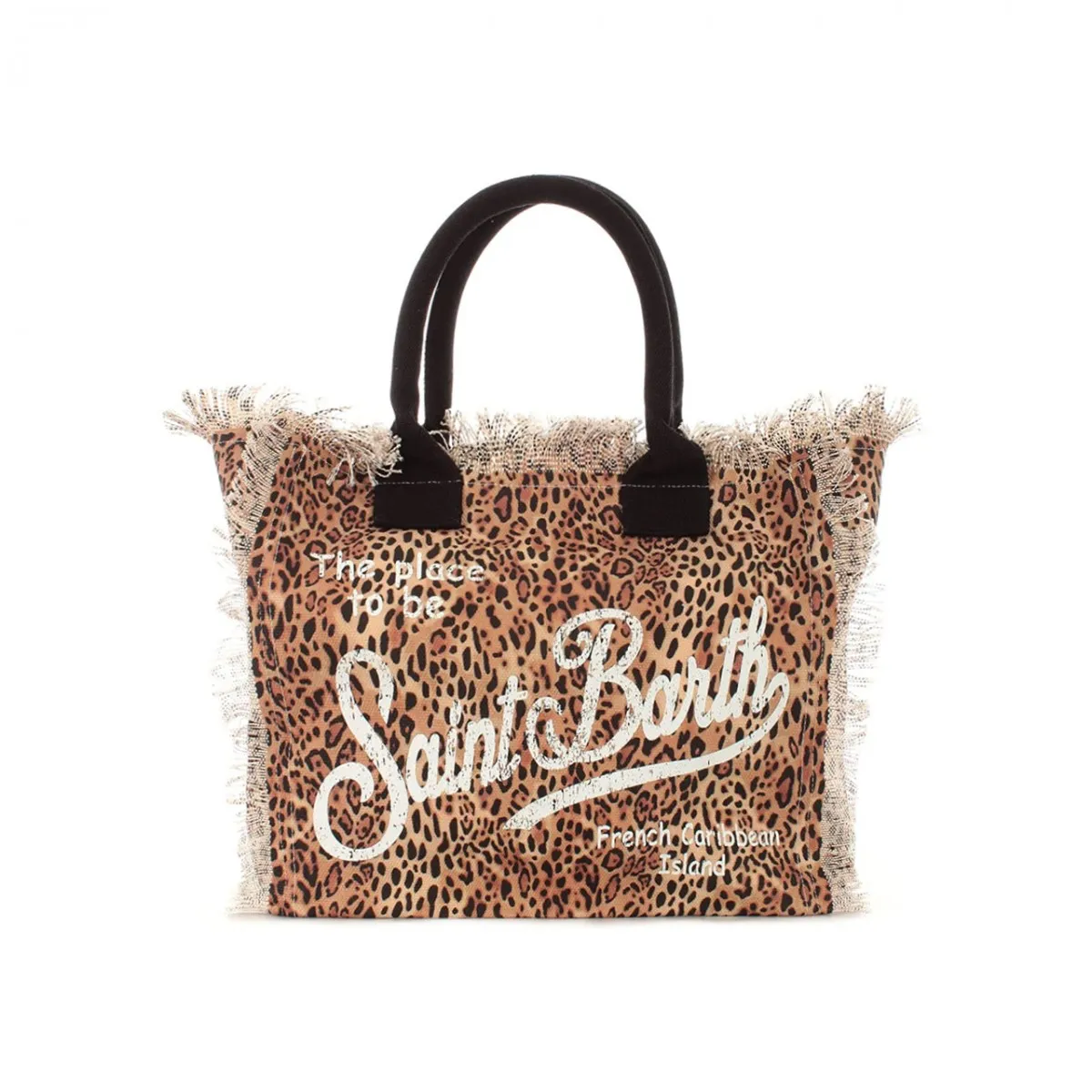 Borsa Vanity In Canvas Leopardata, Giallo