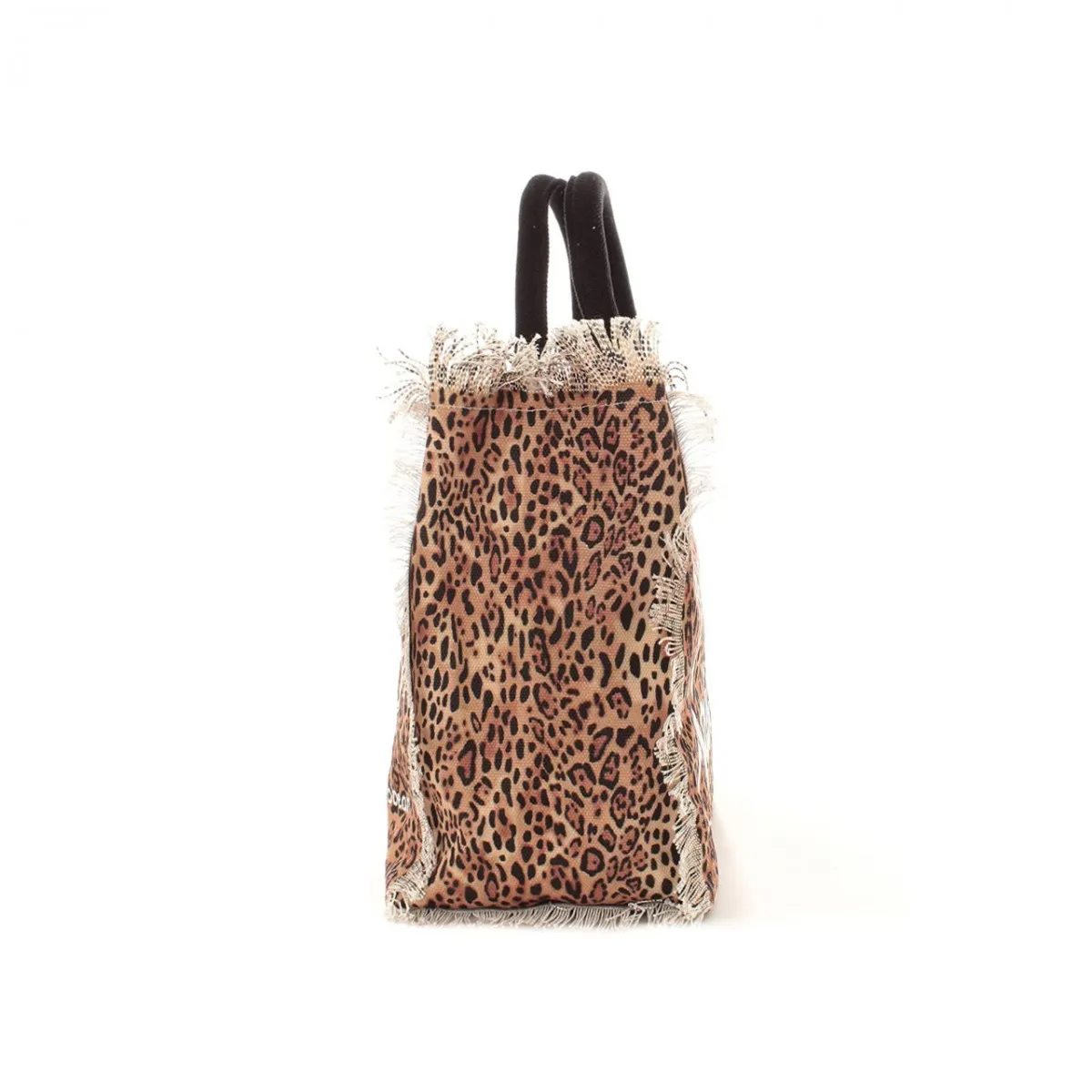 Borsa Vanity In Canvas Leopardata, Giallo