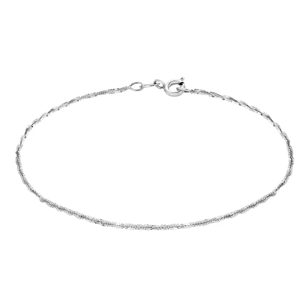 Bracciale Catena Colette Oro Bianco 375/1000 Maglia Criss-cross 18 cm 1429131