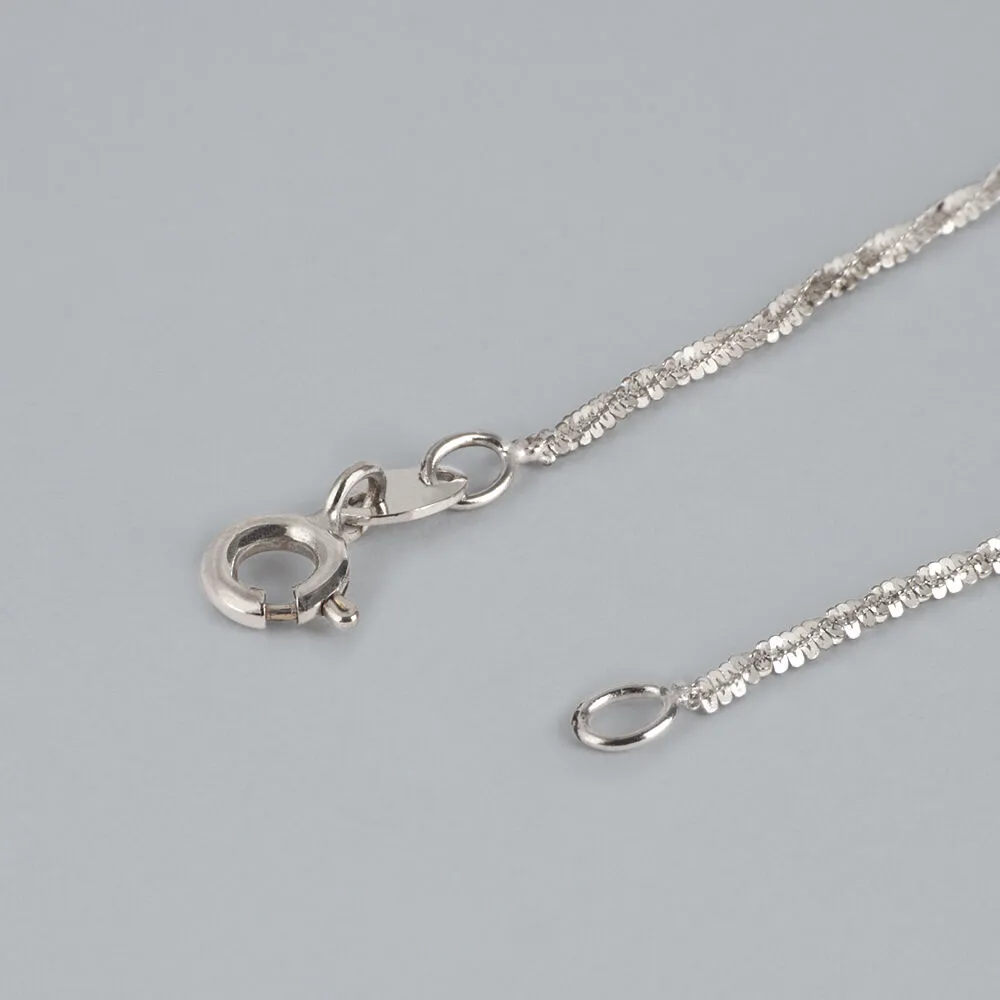 Bracciale Catena Colette Oro Bianco 375/1000 Maglia Criss-cross 18 cm 1429131