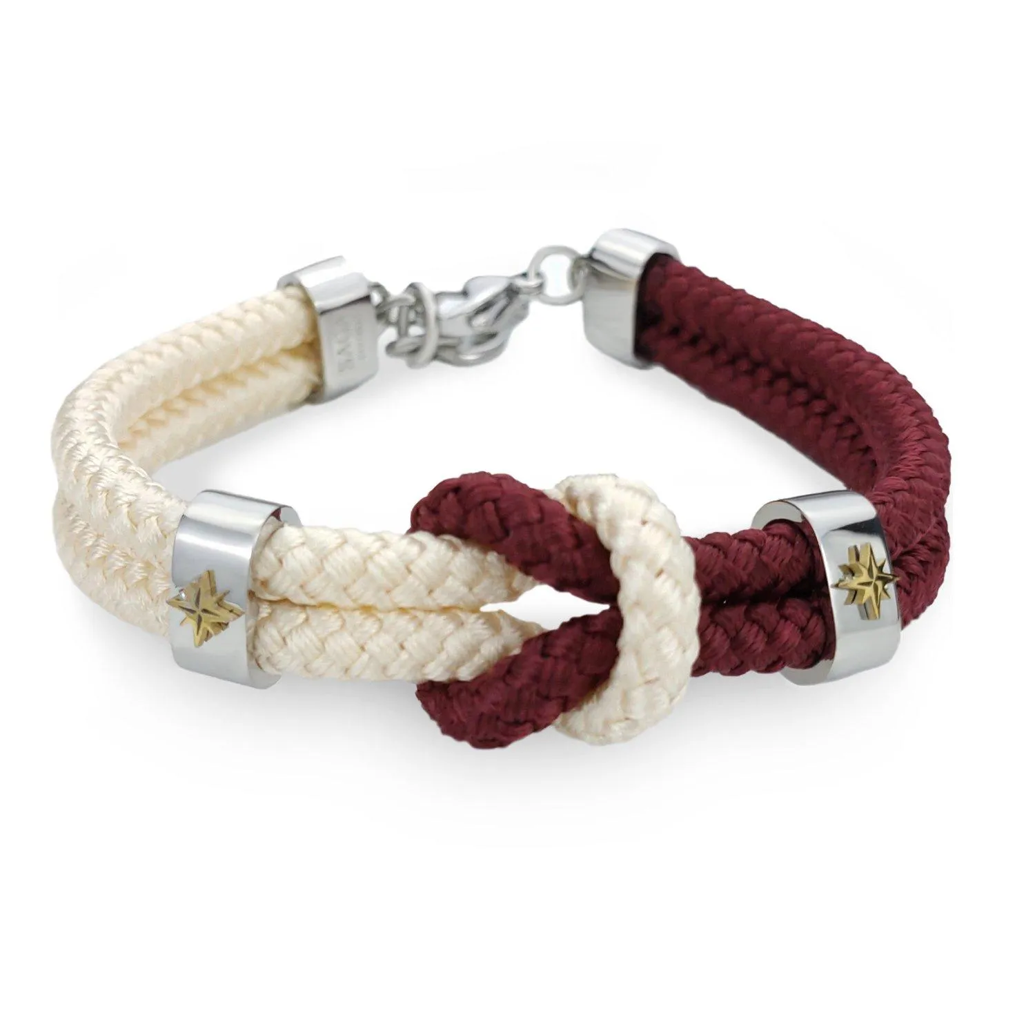 BRACCIALE NODO NAUTICO INFINITO ROSA DEI VENTI BEIGE-BORDEAUX