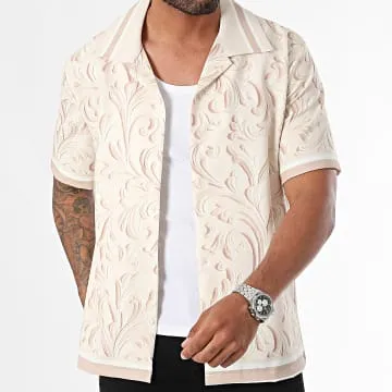 Camicia a maniche corte beige