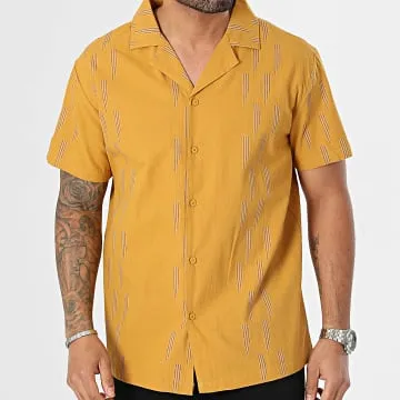 Camicia a maniche corte giallo senape