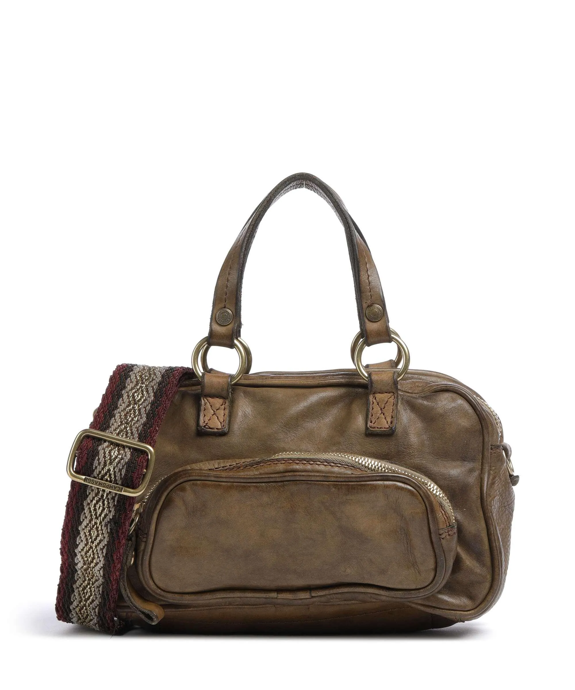  Campomaggi Borsa a mano pelle bovina verde-oliva  