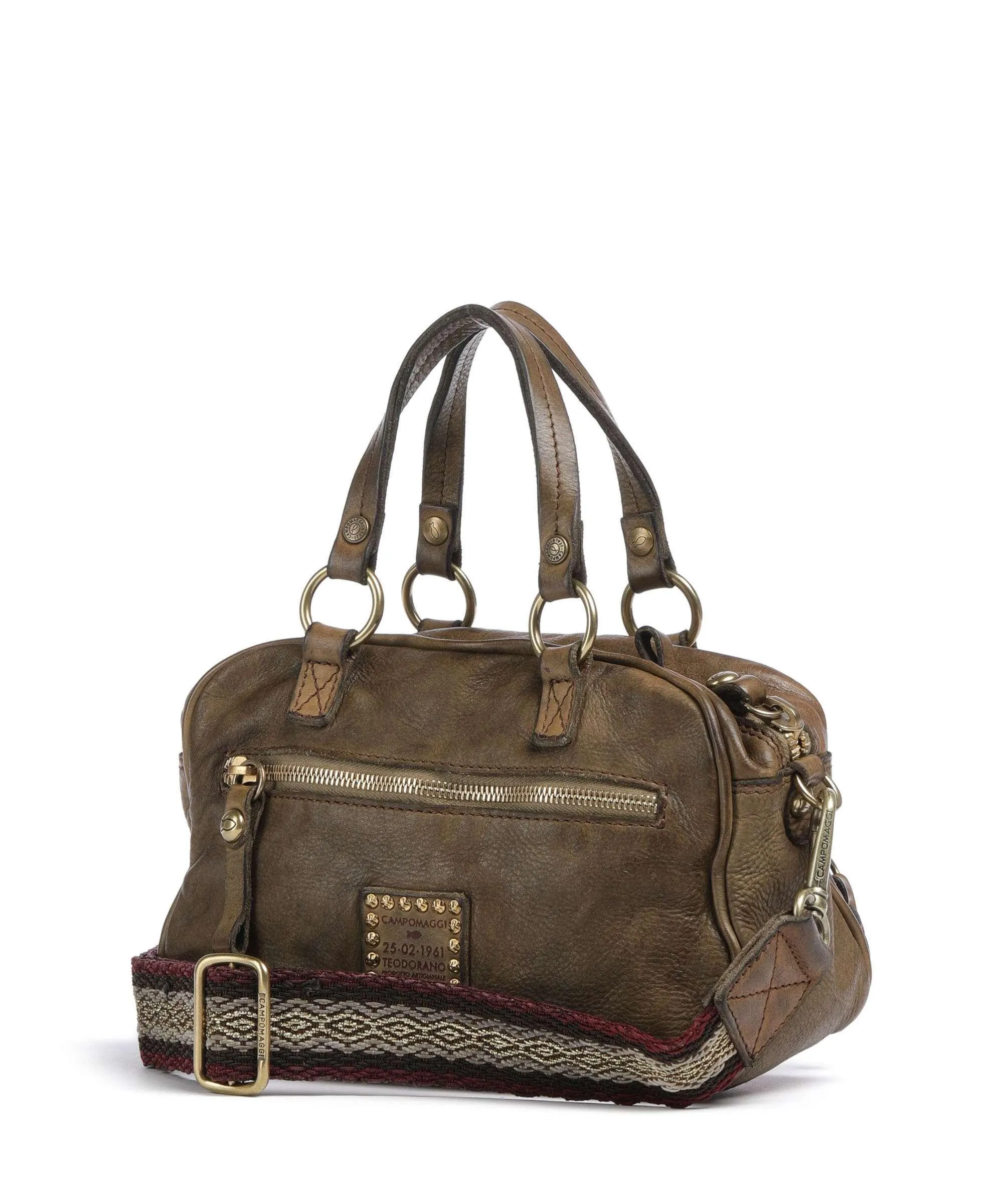  Campomaggi Borsa a mano pelle bovina verde-oliva  