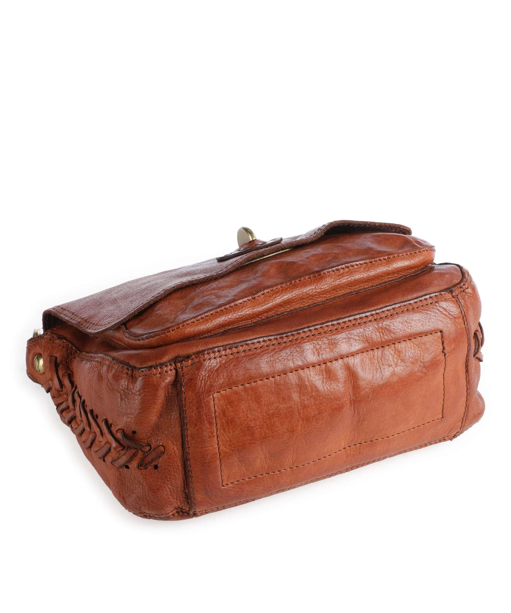  Campomaggi Borsa a spalla pelle di vacchetta finemente grana cognac  