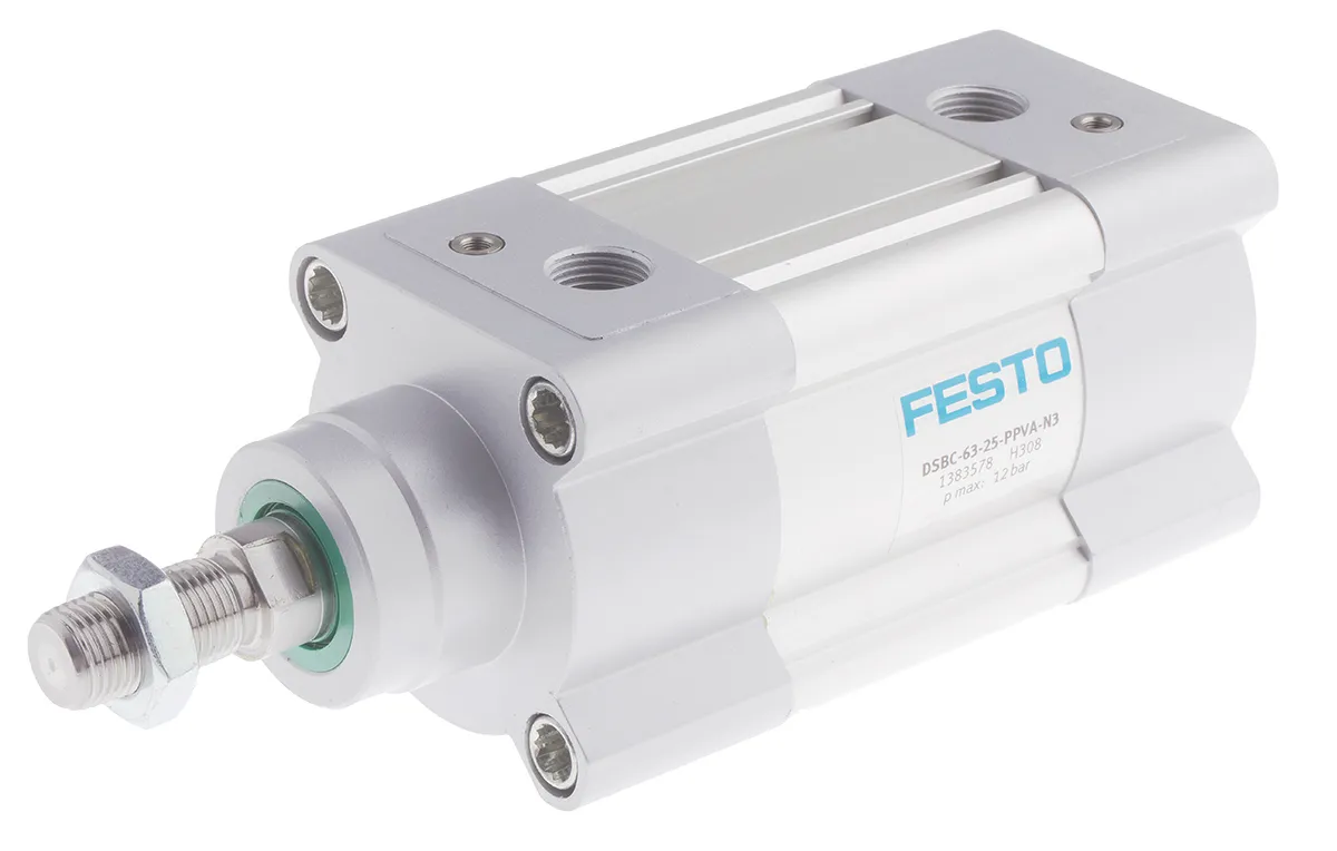 Cilindro pneumatico a stelo Festo DSBC 1383578, Doppio effetto, foro da 63mm, corsa 25mm, G 3/8, 12 bar max