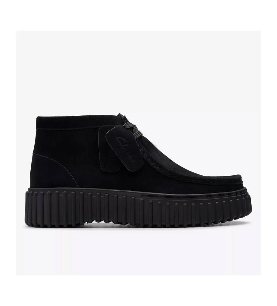 Clarks Torhill Moss Black Suede