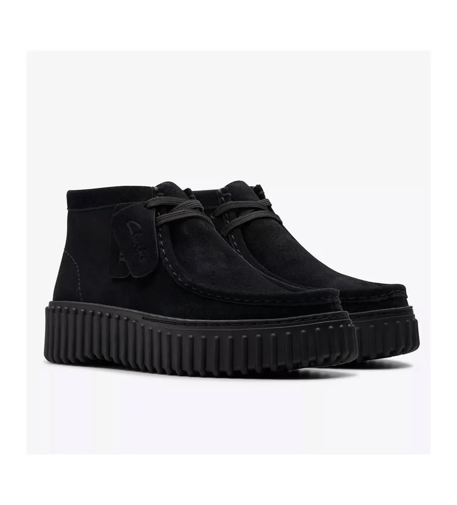 Clarks Torhill Moss Black Suede