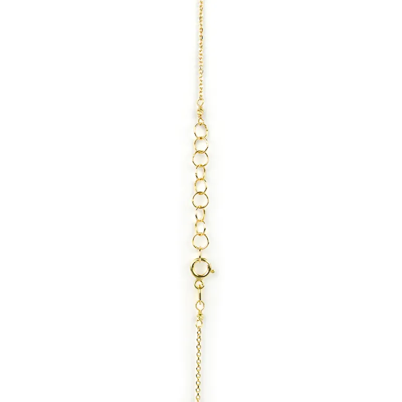 Collana in oro giallo con pietra modello ambra gialla passante
