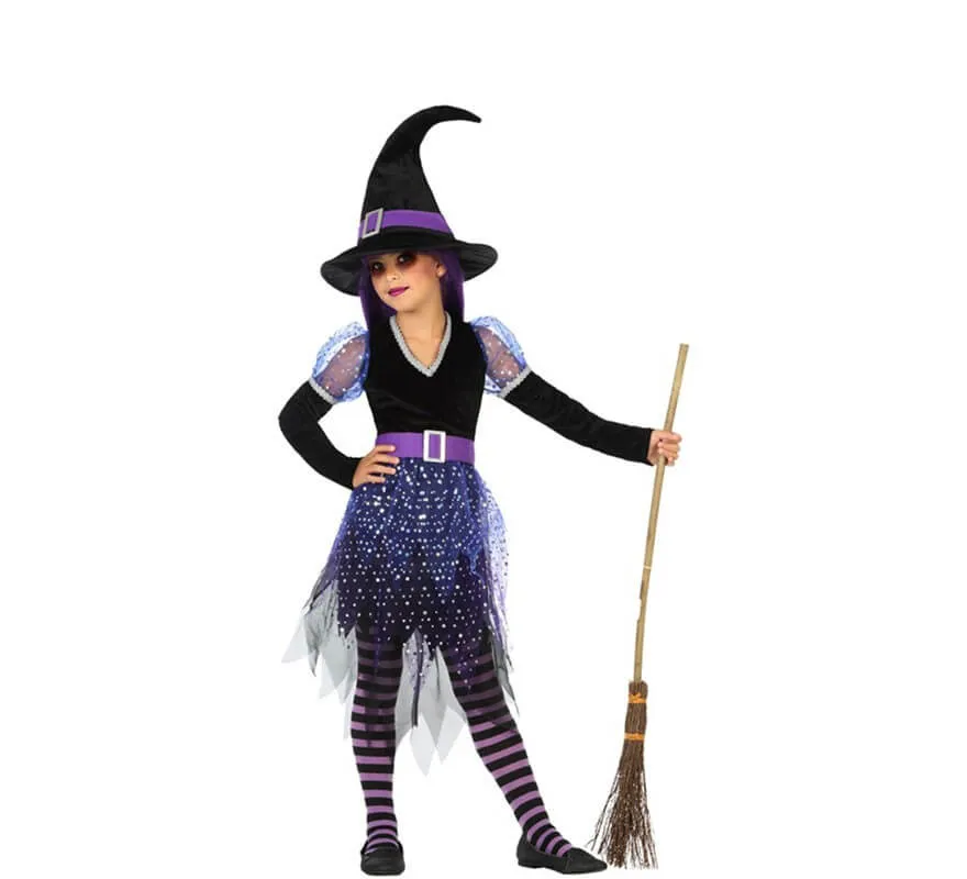 Costume da Strega viola per bambina