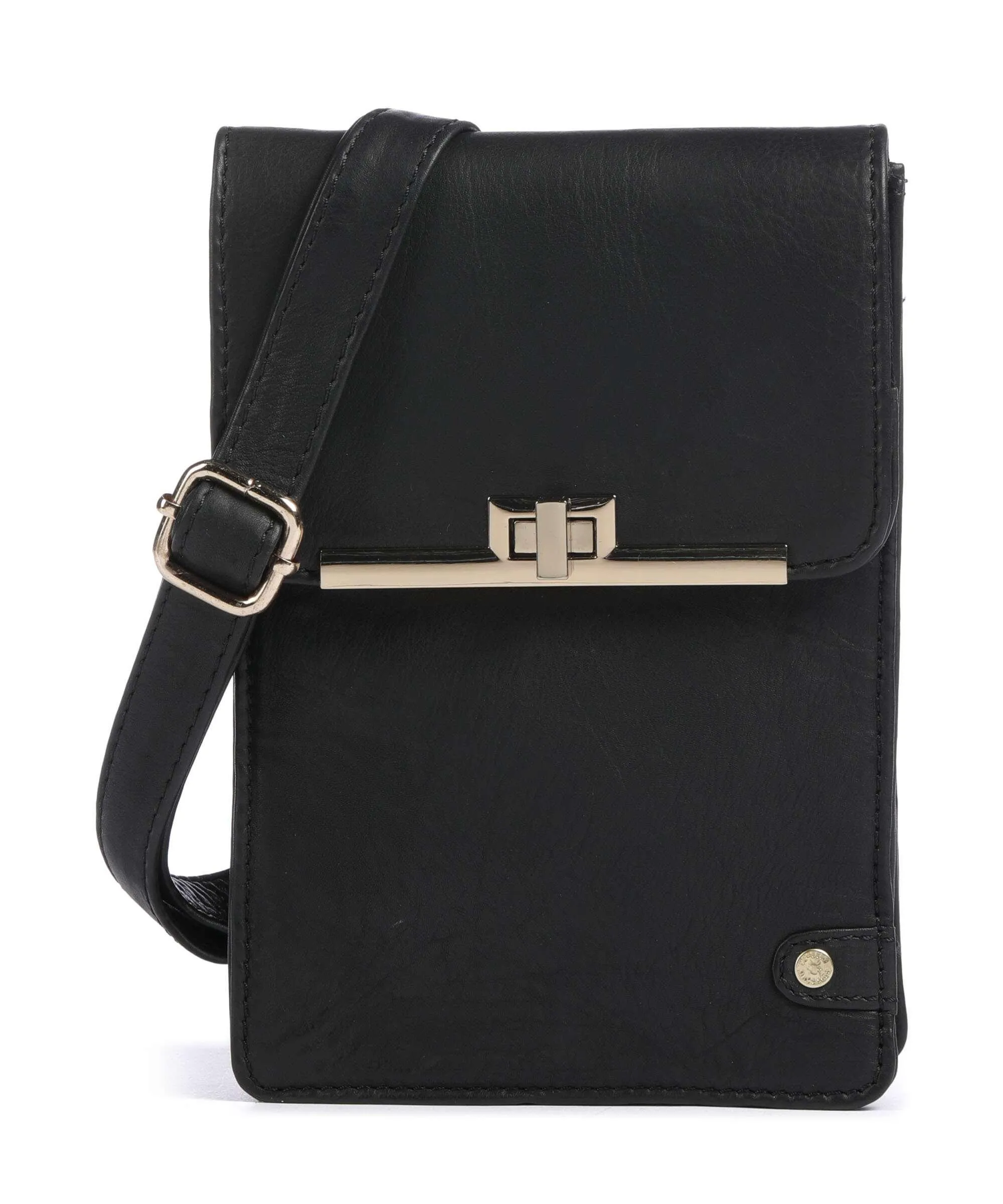  Depeche Golden Chic Borsetta porta cellulare pelle di vacchetta grana nero  